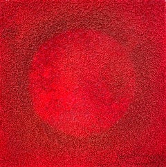 Tantra 14: pittura scultura mandala spirituale astratta minimalista, cerchio rosso