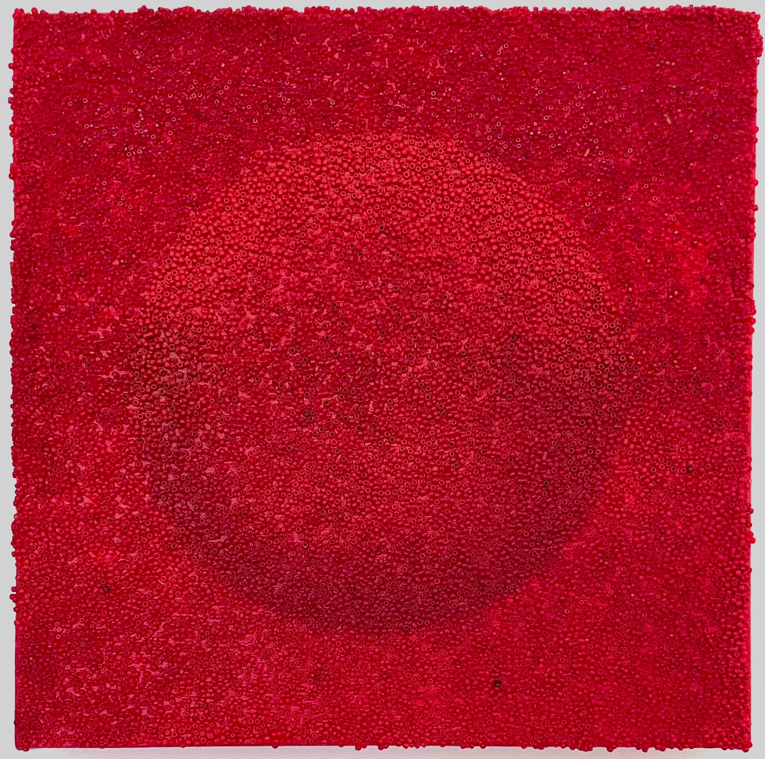 Antonio Puri Abstract Sculpture - Tantra 16: minimalist abstract Pop Art mandala sculpture painting, red circles
