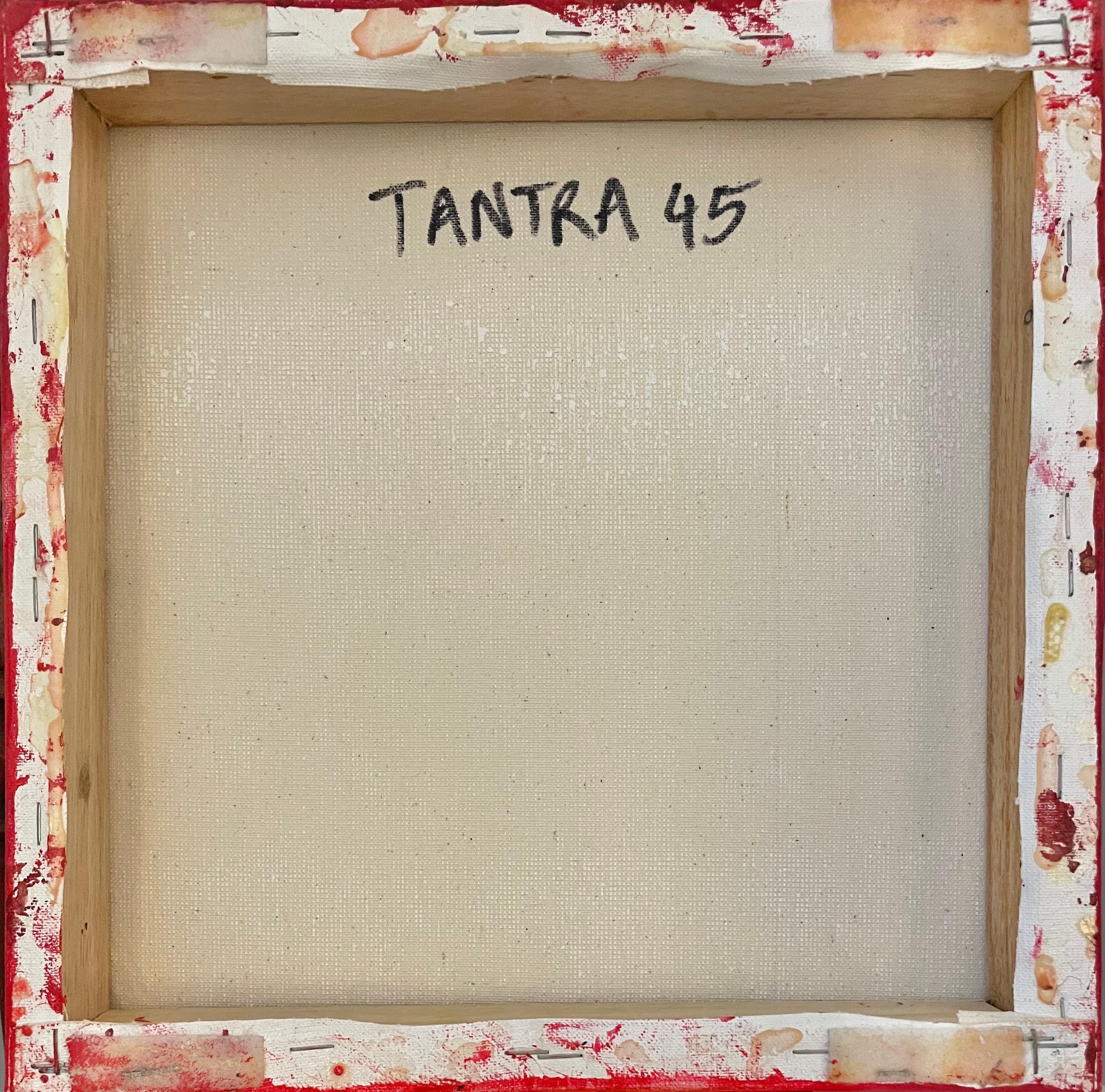 Tantra 45: minimalist abstract Pop Art mandala sculpture painting, red circles 1