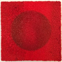 Tantra 45: minimalist abstract Pop Art mandala sculpture painting, red circles