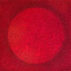 Tantra 57: pittura scultura mandala spirituale astratta minimalista, cerchio rosso