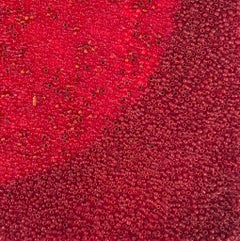 Tantra 67: minimalist abstract spiritual mandala sculpture painting, red circles