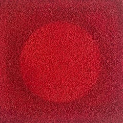 Tantra 87: abstract India spiritual mandala circle sculpture painting, red beads