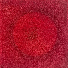 Tantra 9: abstract India spiritual mandala circle sculpture painting, red beads