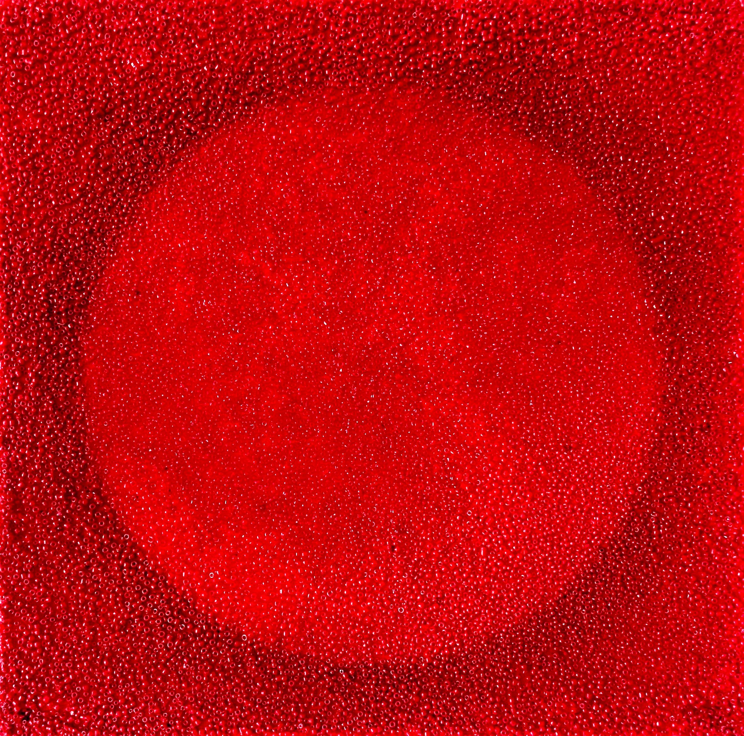 Abstract Sculpture Antonio Puri - Tantra 92 : peinture de mandala spirituel abstrait et minimaliste, cercle rouge