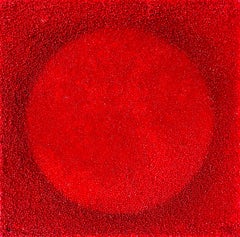 Tantra 92: minimalist abstract spiritual mandala sculpture painting, red circle