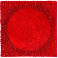 Tantra 92: minimalist abstract spiritual mandala sculpture painting, red circle
