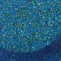Tantra in Blue #10: minimalist abstract sculpture / painting w/ madala circles