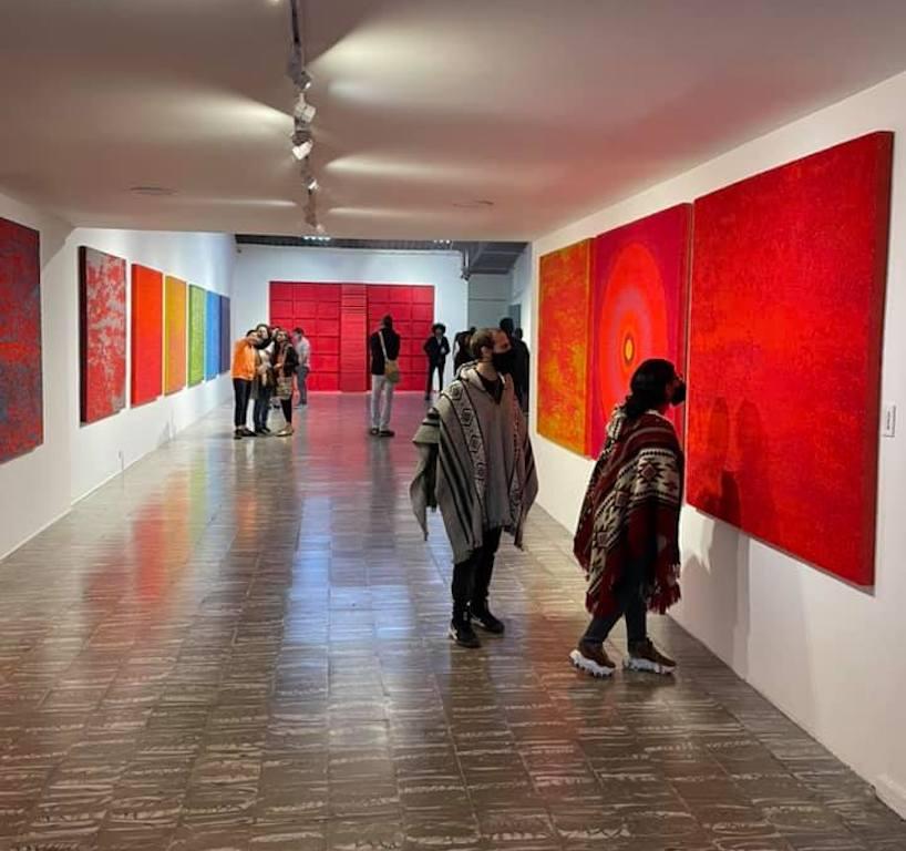 Tantra series: suite of 4 red minimalist mandala wall sculptures / paintings 4