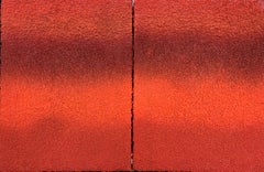 Tantric View: spiritual minimalist abstract sculpture painting w/ tiny red beads