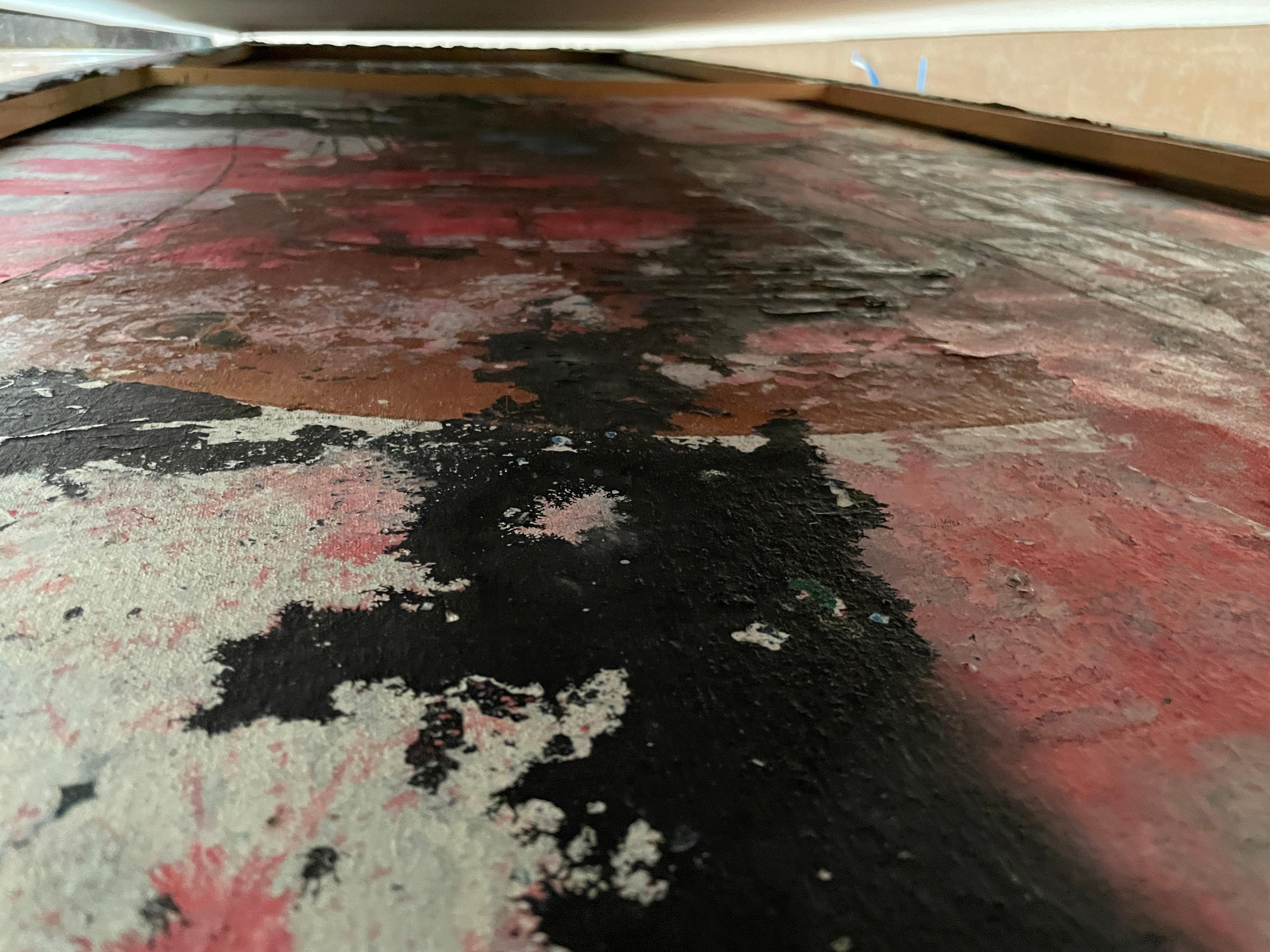 Tenth Door : grande peinture abstraite, artiste indien, inspiré du bouddhisme, or bleu en vente 9