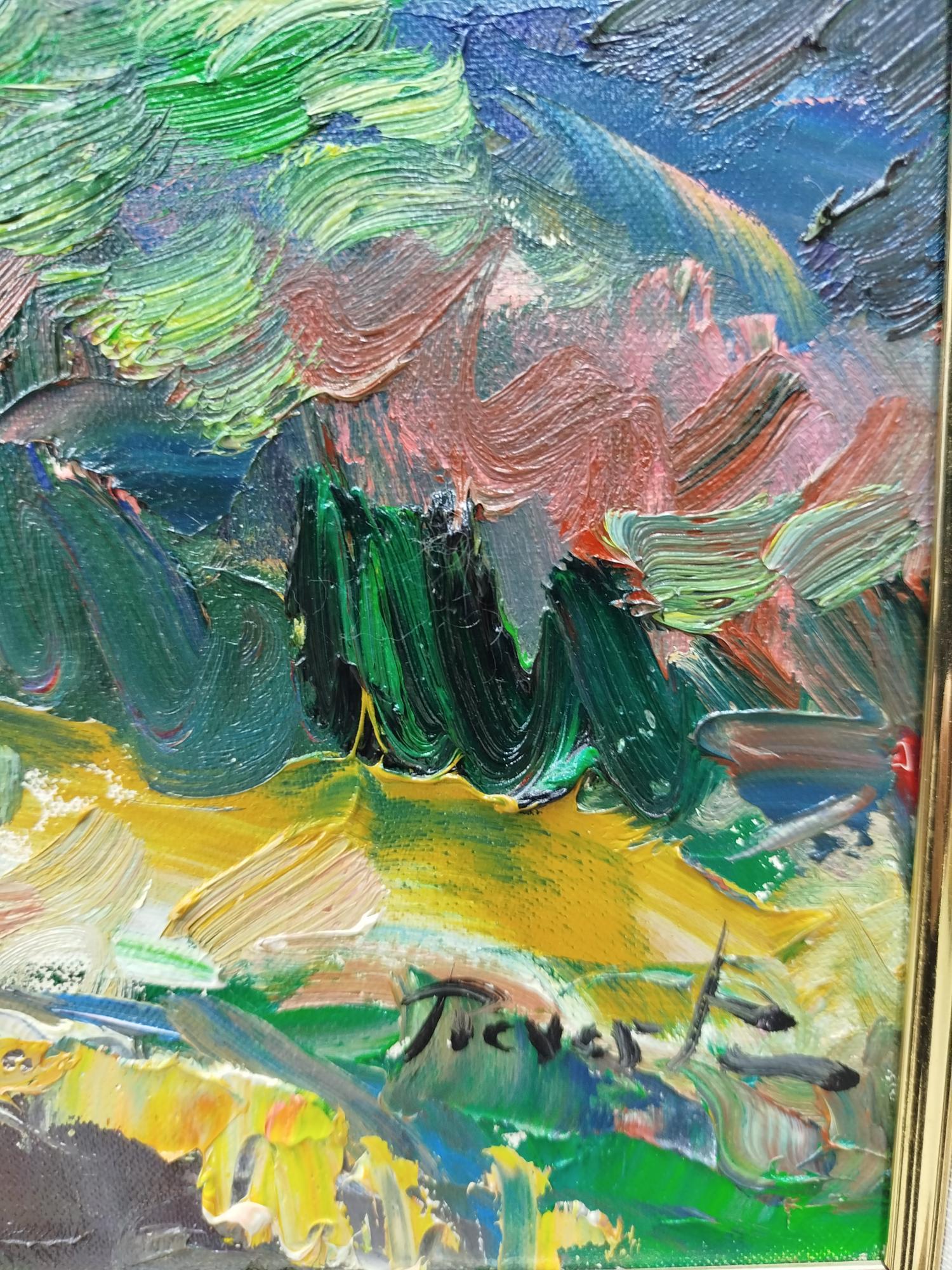 Reverte 8 AlbarracinOriginalgemälde (Grau), Landscape Painting, von Antonio Reverte