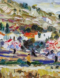 Reverte Almond and Olive Trees Acrylic Painting, Expressionist, 2000s