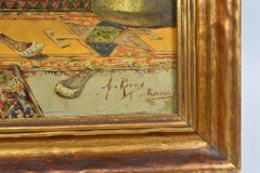 Antonio Rivas Oil Painting on Board, 2 Musician's Serenading a Reclining Woman