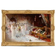 Antique ‘Dream Serenade’ Orientalist Oil Painting by Antonio Rivas