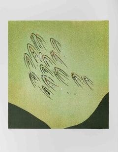 Figuren im Flug – Lithographie von A. Rizzo – Figuren im Flug – 1970 ca.