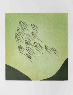 Figure in volo - Litografia di A. Rizzo - 1970 ca.