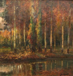 Spanish Wooded Landscape Tardor Breda - 1920's Impressionist art oil painting