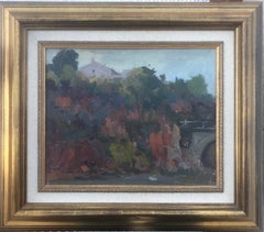 Barcelona Spain oil on canvas painting landscape