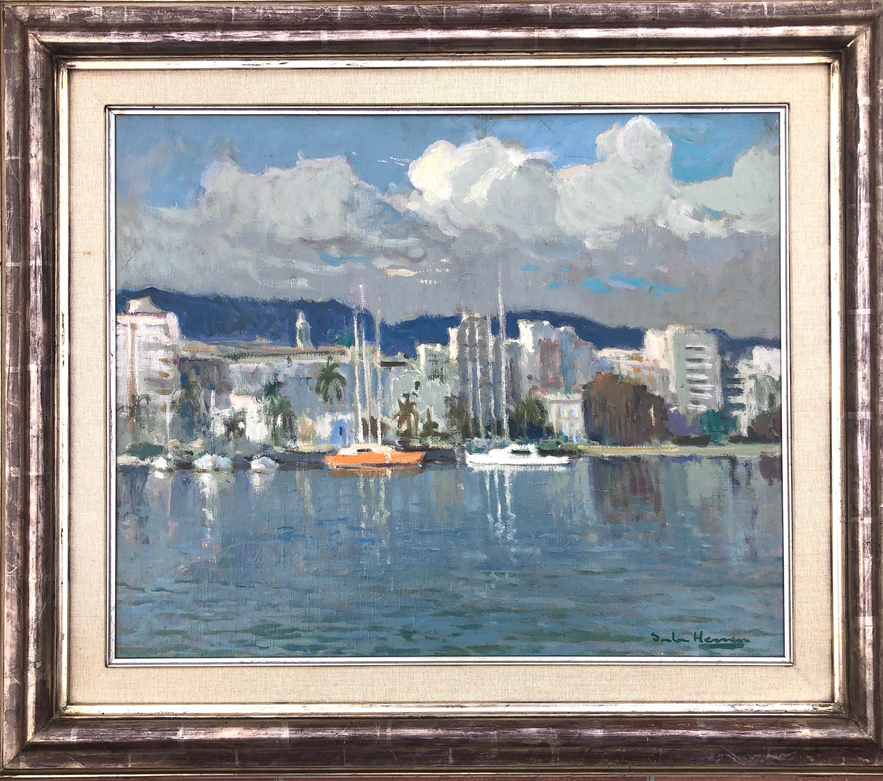 Peinture à l'huile sur toile Mediterranean marina, Espagne - Painting de Antonio Sala Herrero