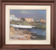 Sant Carles de la Rapita Spain oil on canvas painting landscape seascape
