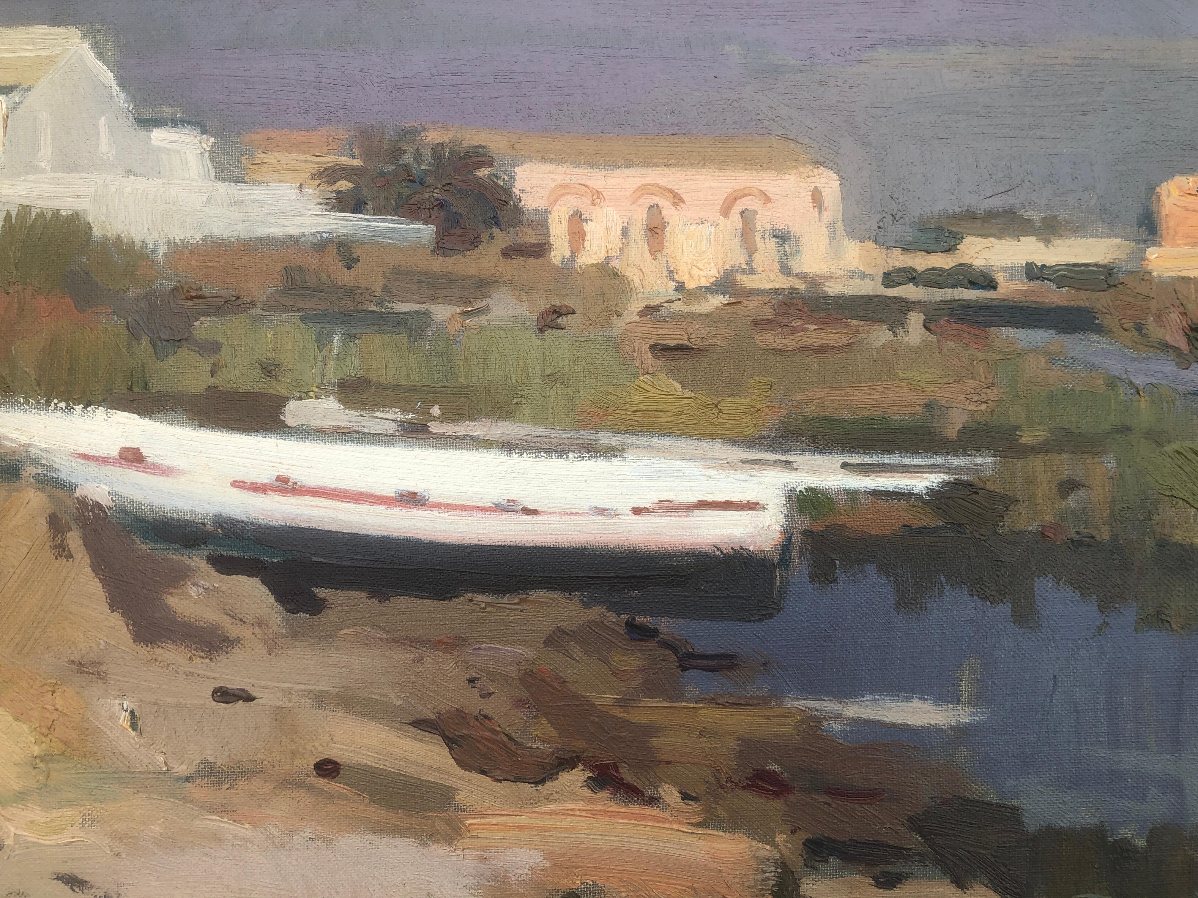 Sant Carles de la Rapita Espagne huile sur toile peinture paysage marin en vente 2