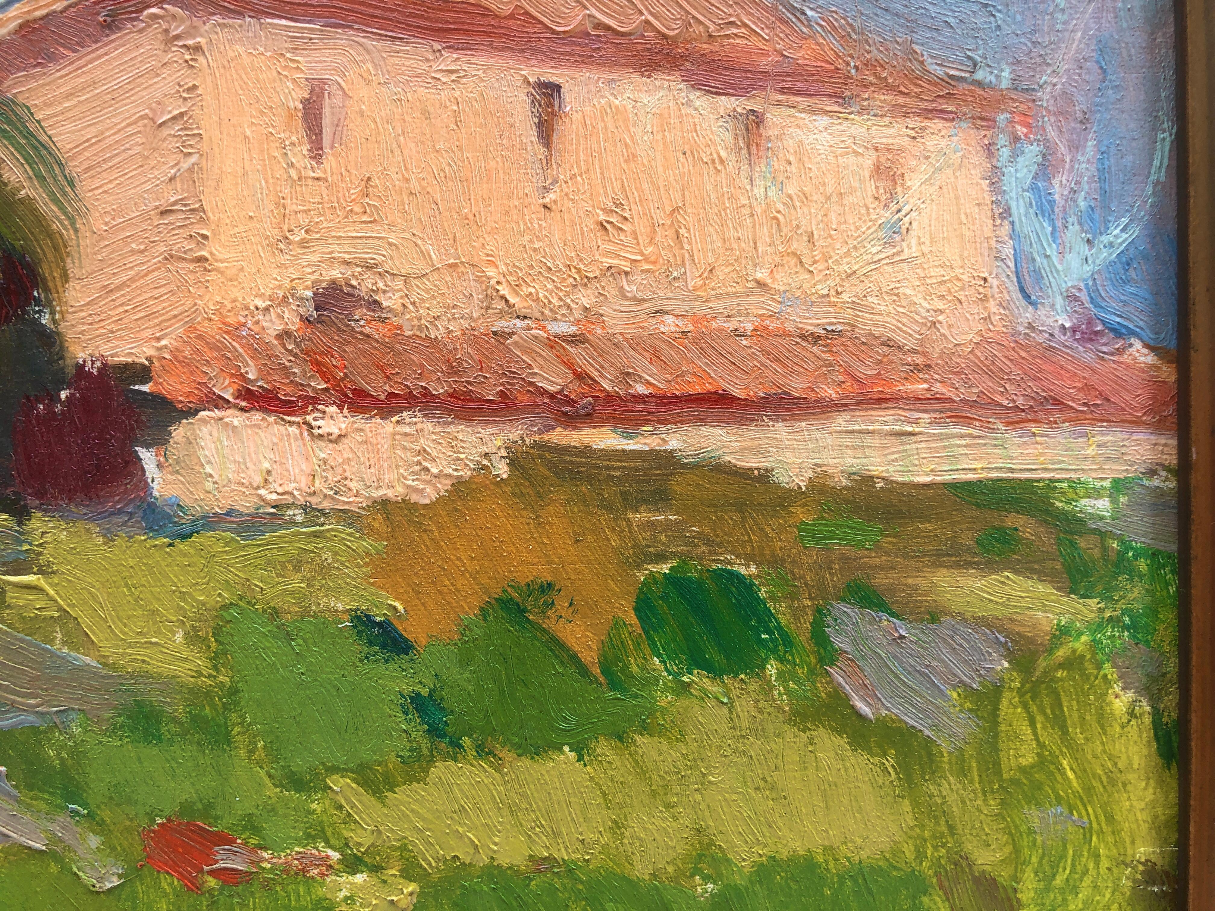 Antonio Sala Herrero (1927-2012) - farmhouse - Oil on panel.
Oil measures 19x24 cm.
Frame measures 29x34 cm.