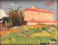 Spanish farmhouse Spain oil on board painting landscape