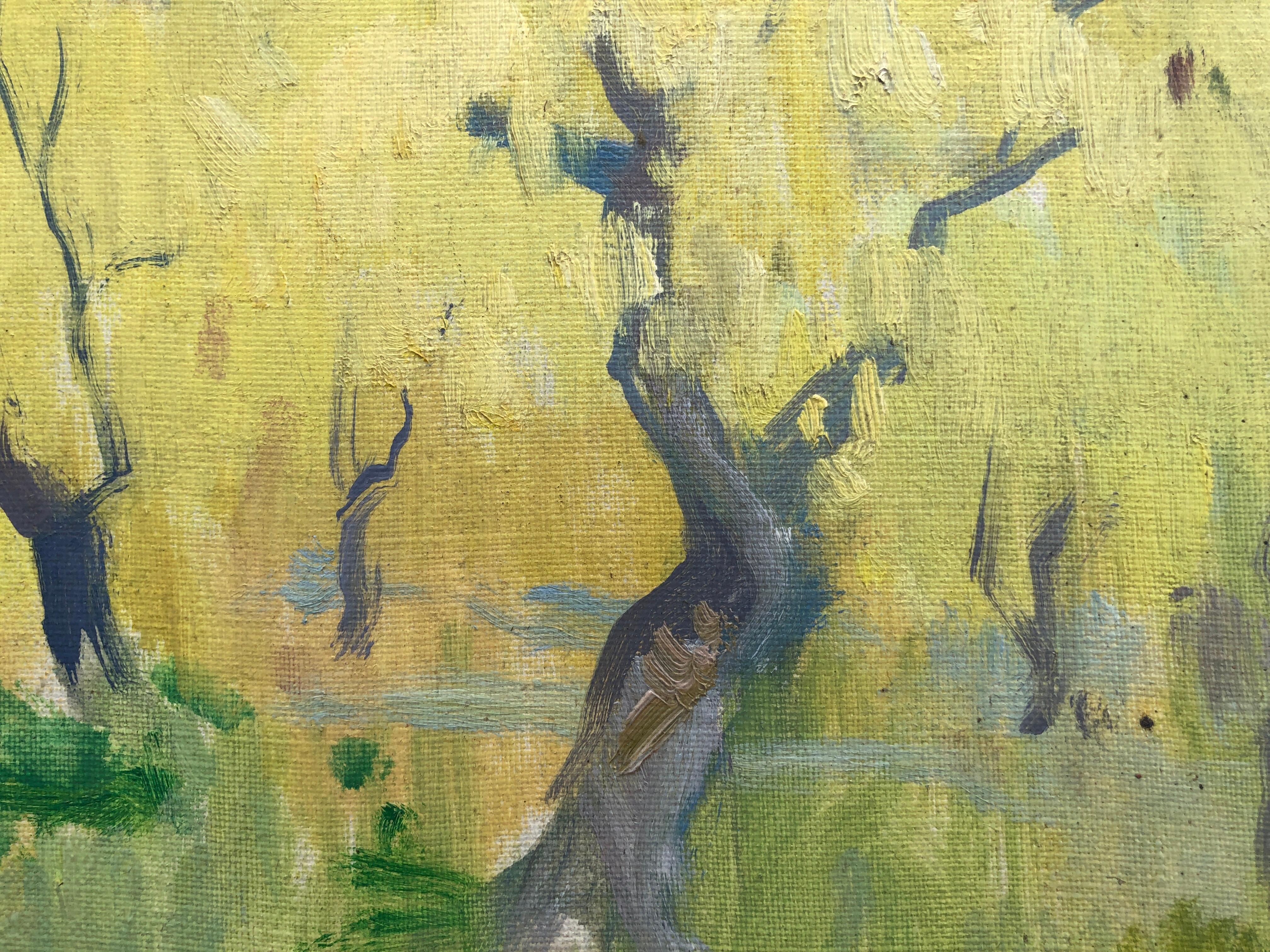 Paysage espagnol peinture à l'huile sur toile - Post-impressionnisme Painting par Antonio Sala Herrero