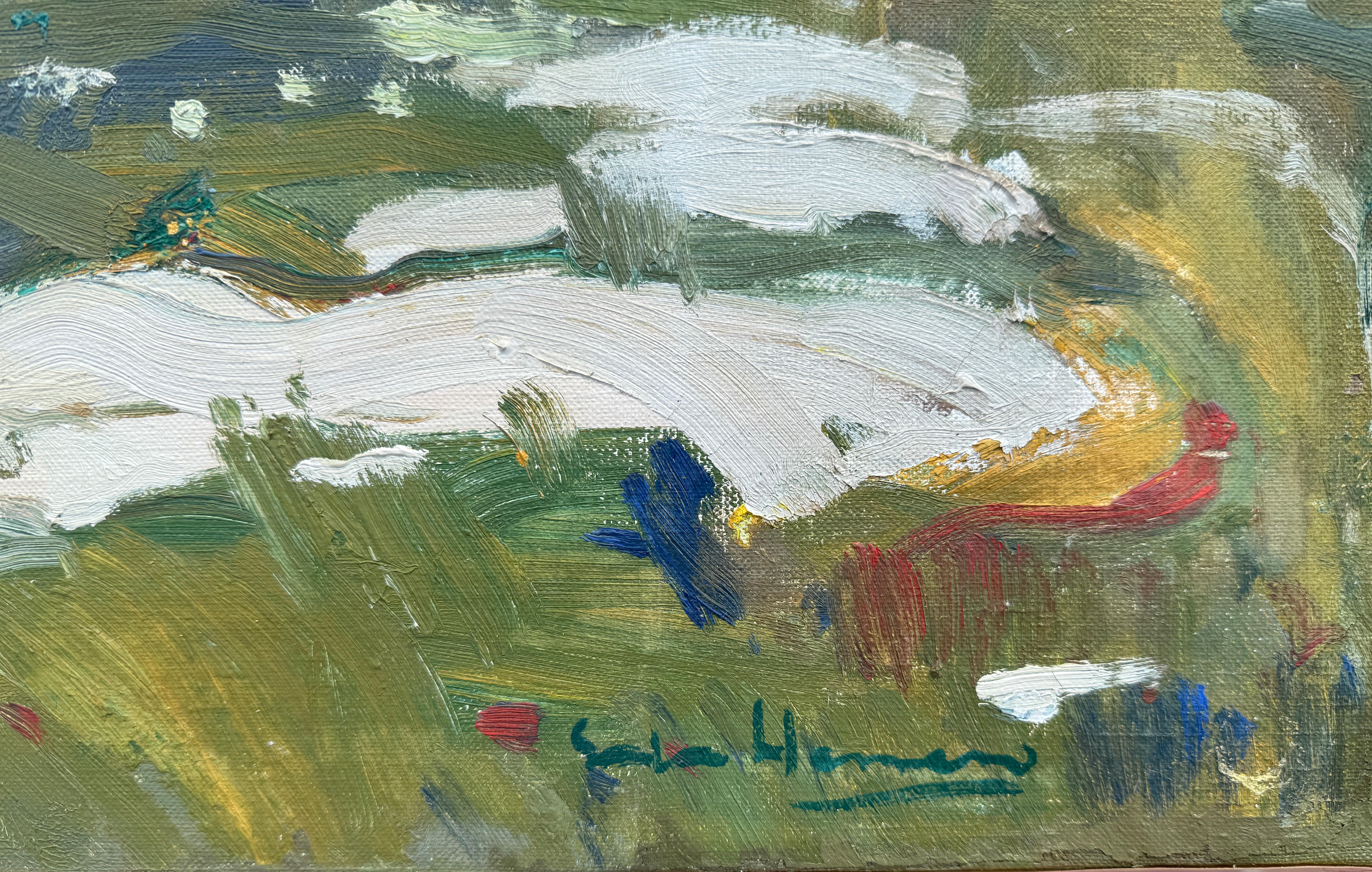 Rochers blancs Cap de Creus Espagne paysage méditerranéen - Painting de Antonio Sala Herrero