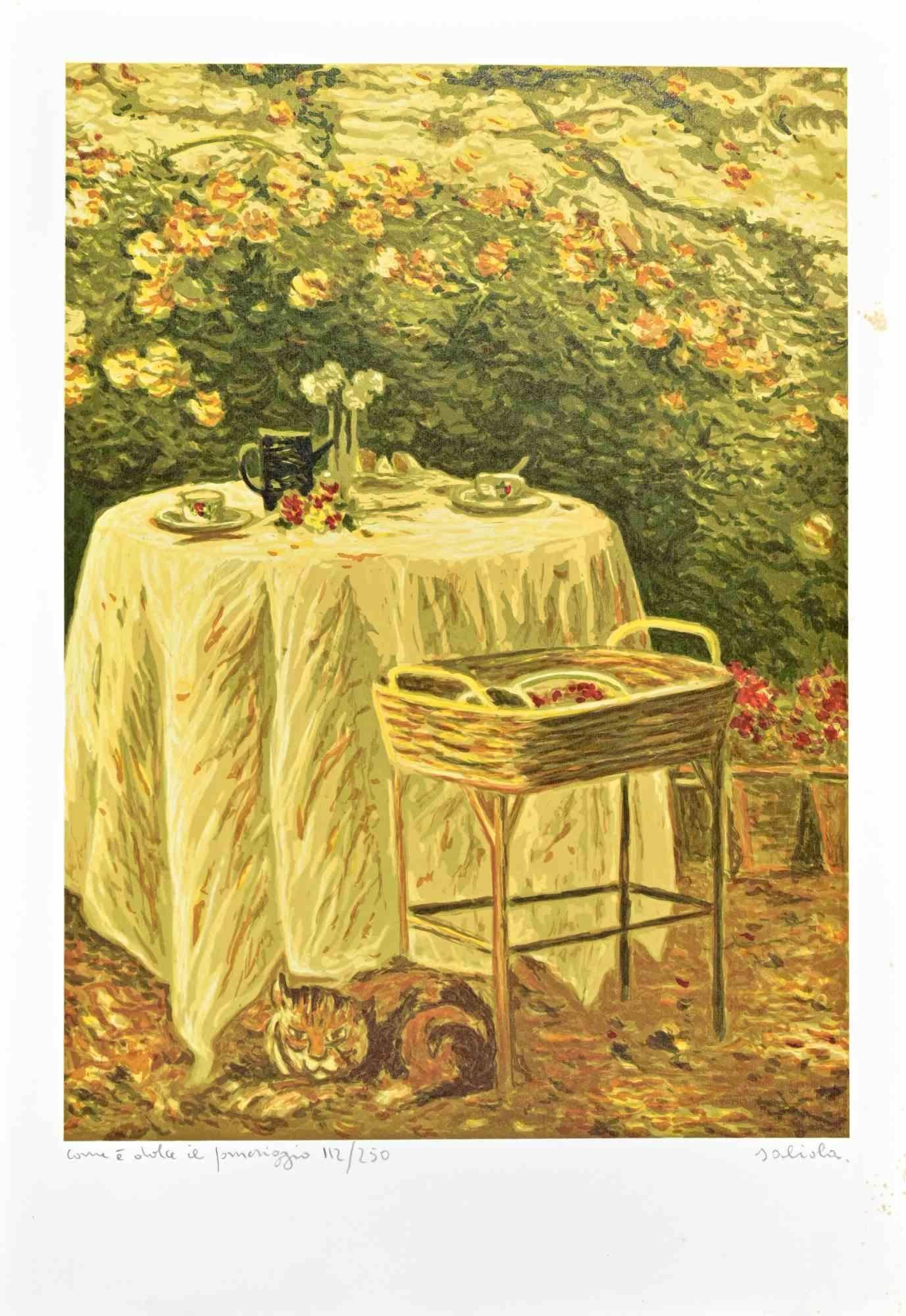 Lithograph realized by Antonio Saliola.

Hand signed and numbered in pencil.

Edition of 250.

Excellent condition.