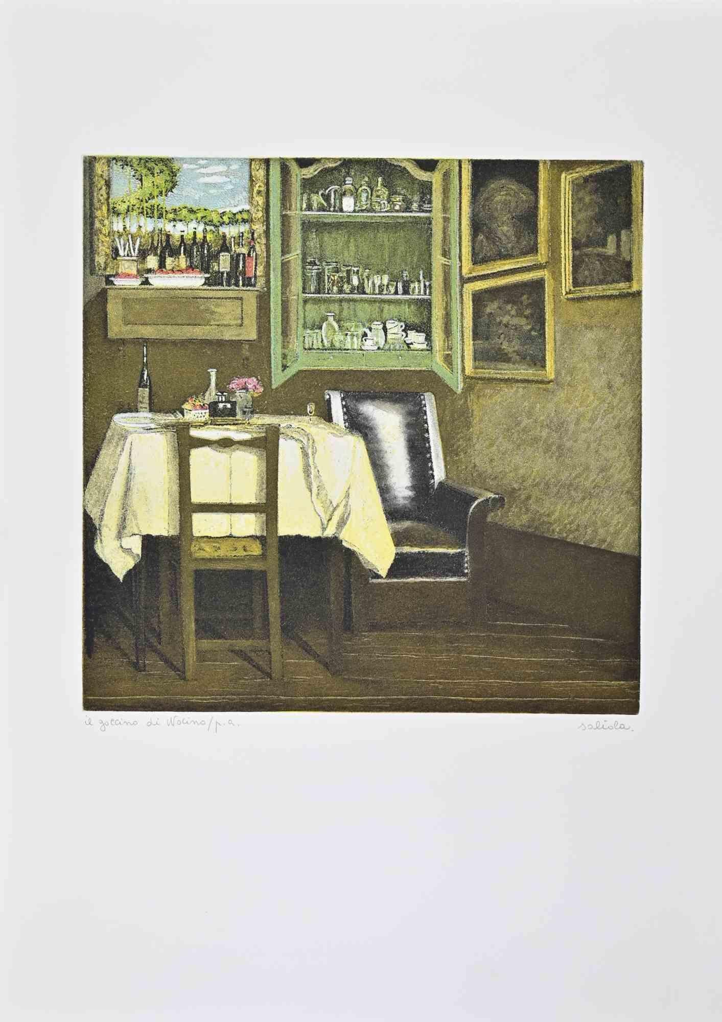 Etching realized by Antonio Saliola in 1990s.

Titled and hand signed.

Very good condition.