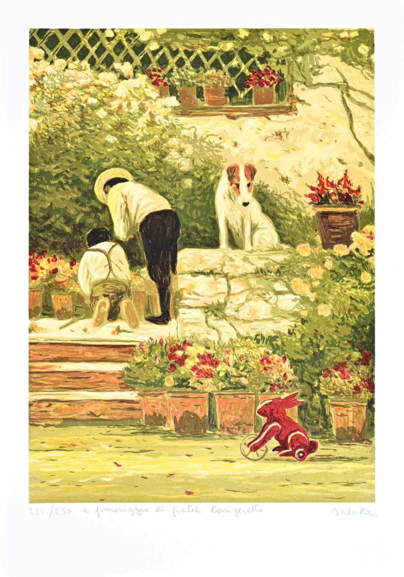 Il Pomeriggio di Fratel Coniglietto - Lithograph by Antonio Saliola - 1990s