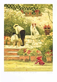 Il Pomeriggio di Fratel Coniglietto - Lithograph by Antonio Saliola - 1990s