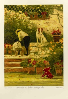 Il Pomeriggio di Fratel Coniglietto  - Lithograph by Antonio Saliola - 1990s