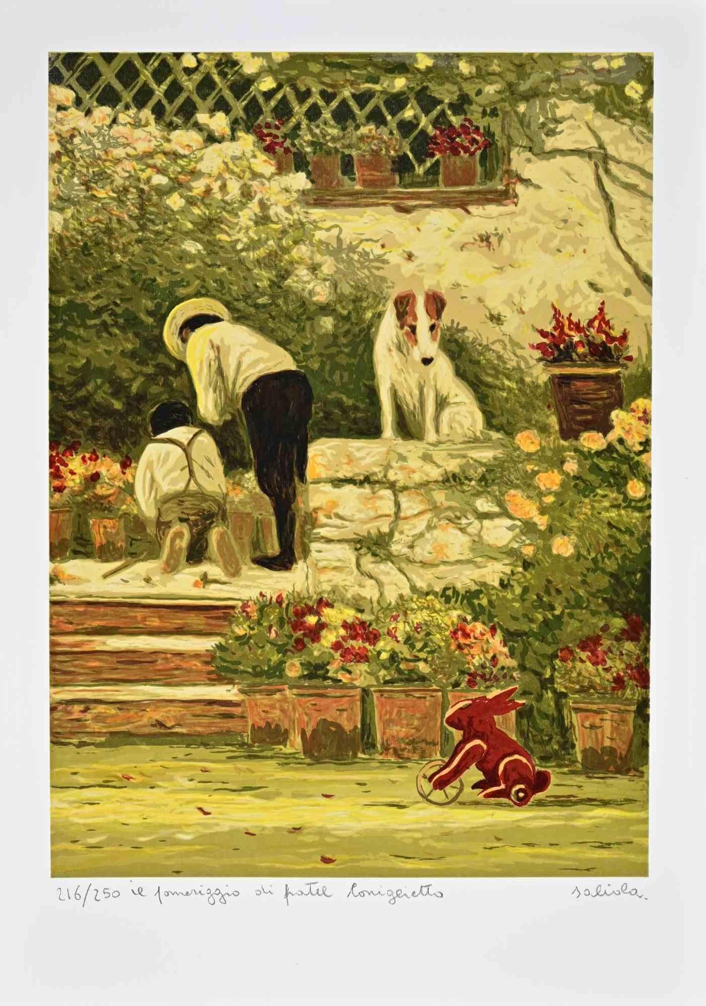 Il Pomeriggio di Fratel Coniglietto - Lithograph by Antonio Saliola - 2000s