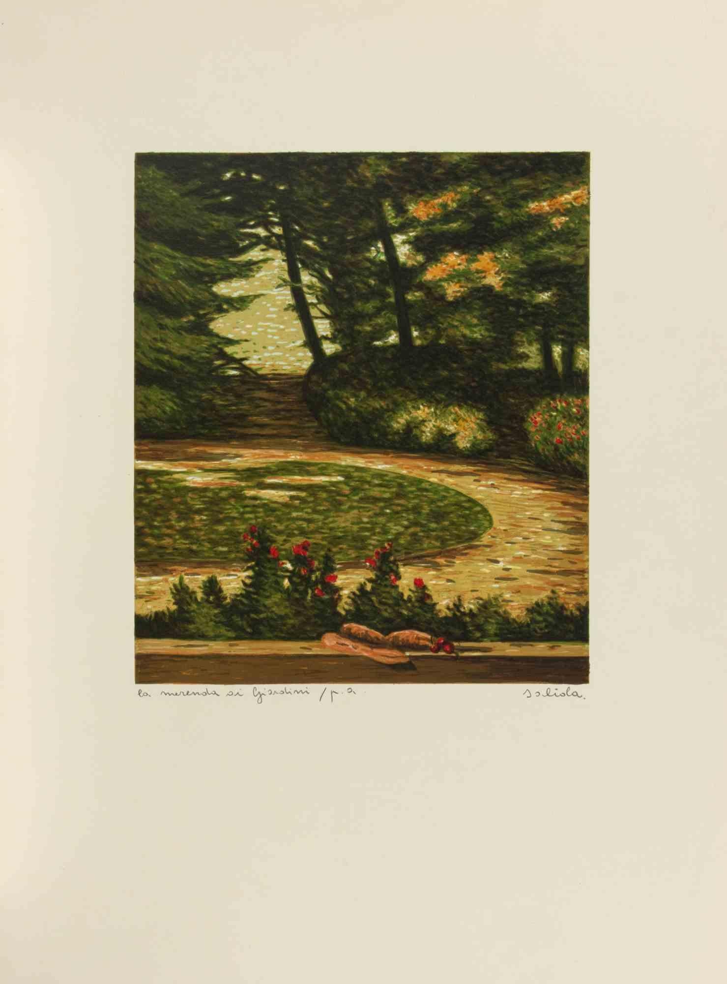 Lithograph on paper realized in 1990s.

Hand signed in pencil.

Artist proof.

Ver good condition.