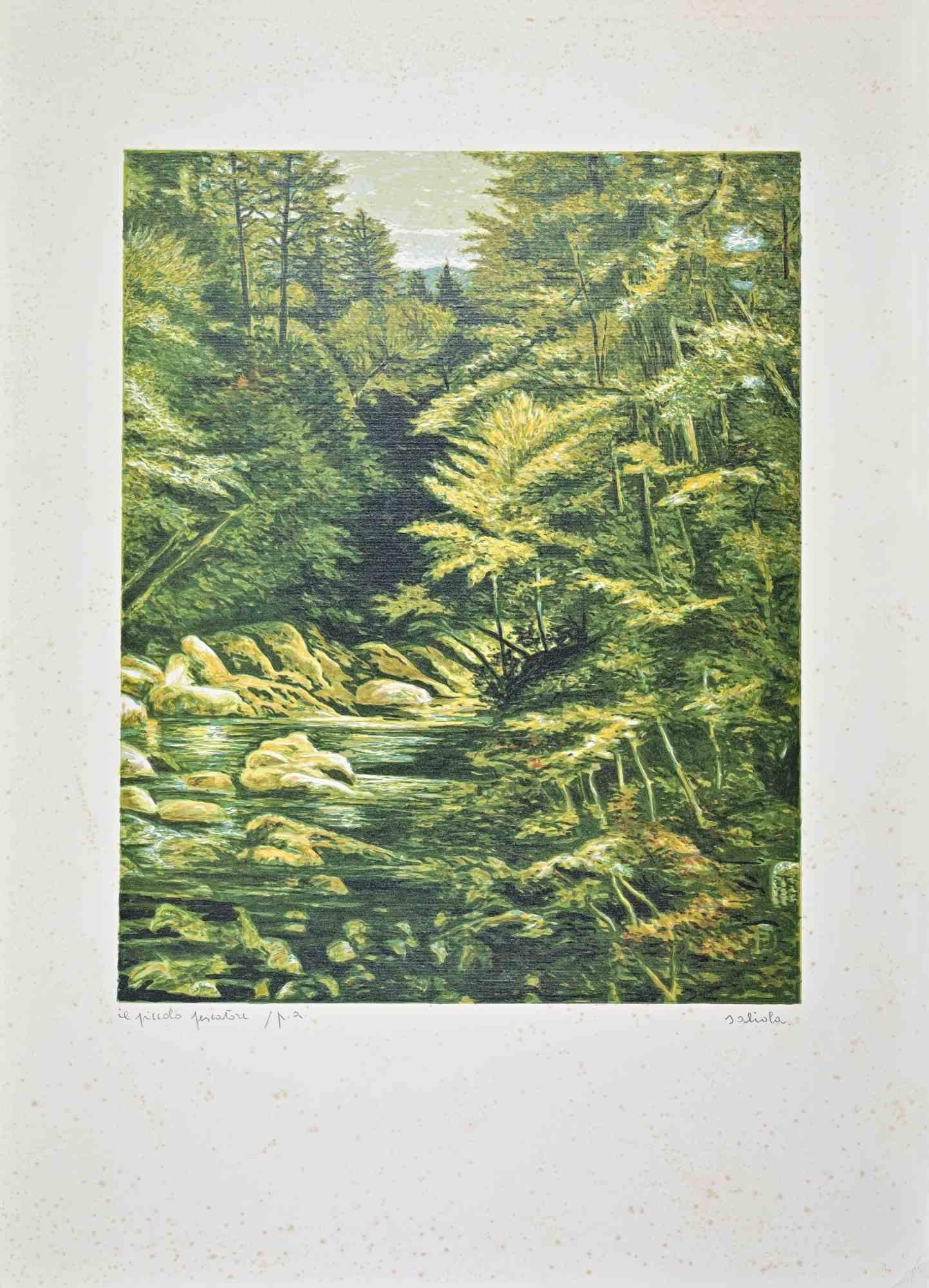 Screen print on paper realized by Antonio Saliola in 1990s.

Hand signed and titled.

Artist proof.

Diffused foxing, otherwise very good condition.