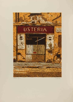 La Osteria - Litografía de Antonio Saliola - Años 90