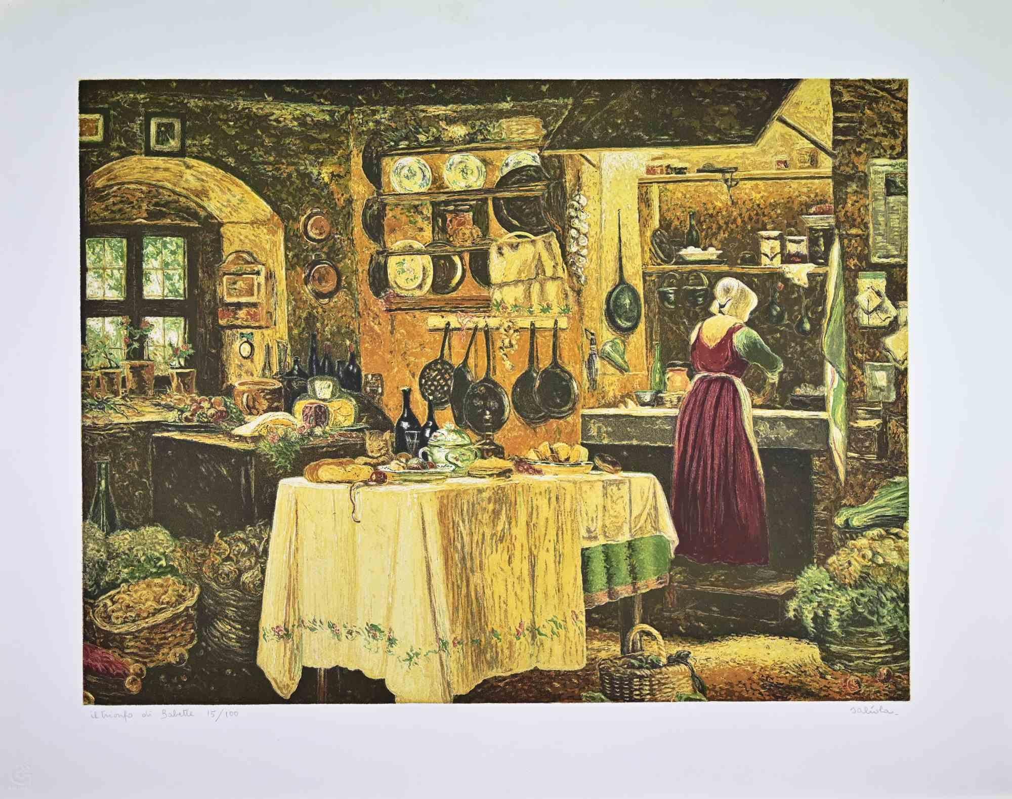 Le triomphe de Babette - Lithographie d
Antonio Saliola - années 1990