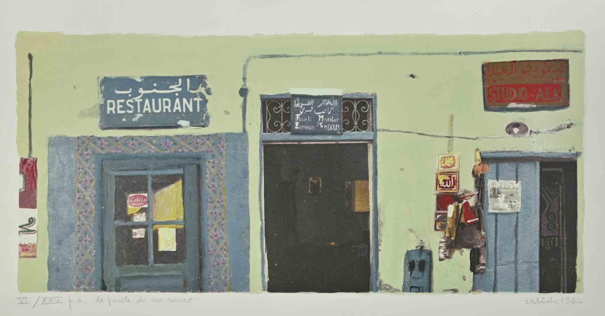 Las Palabras del Muro - Litografía de Antonio Saliola - 1980 en venta 1