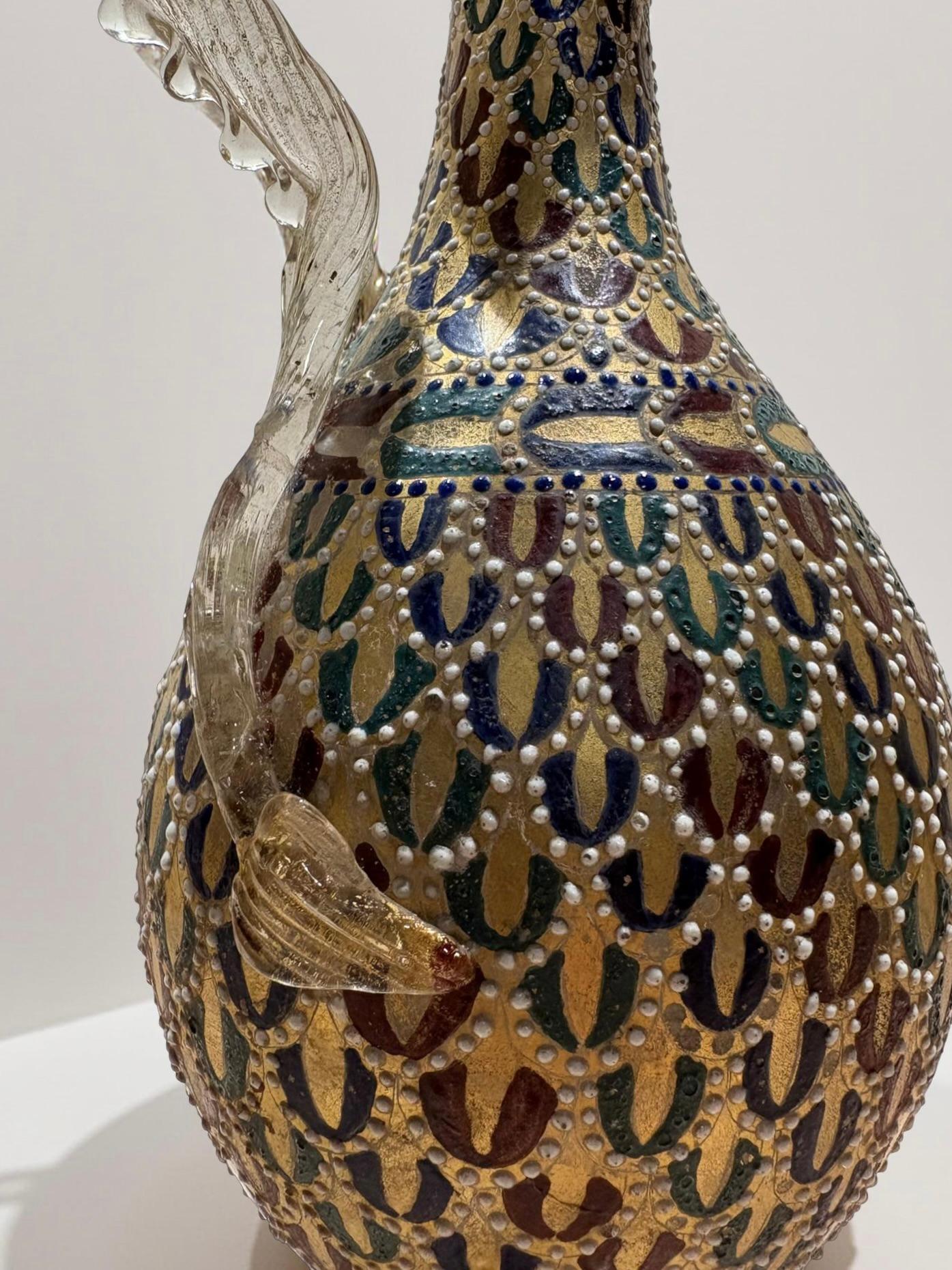 Antonio Salviati  Amphore en verre de Murano, or et émail 19e siècle en vente 2