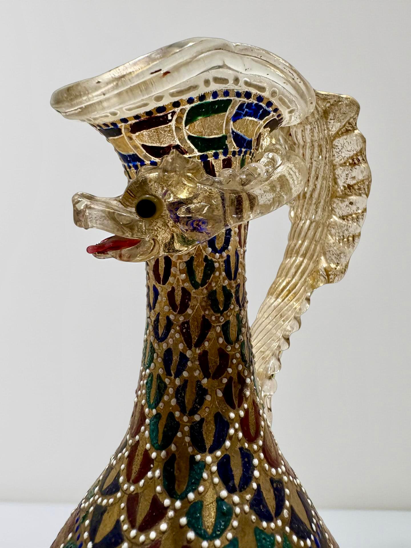 Antonio Salviati  Amphore en verre de Murano, or et émail 19e siècle en vente 3