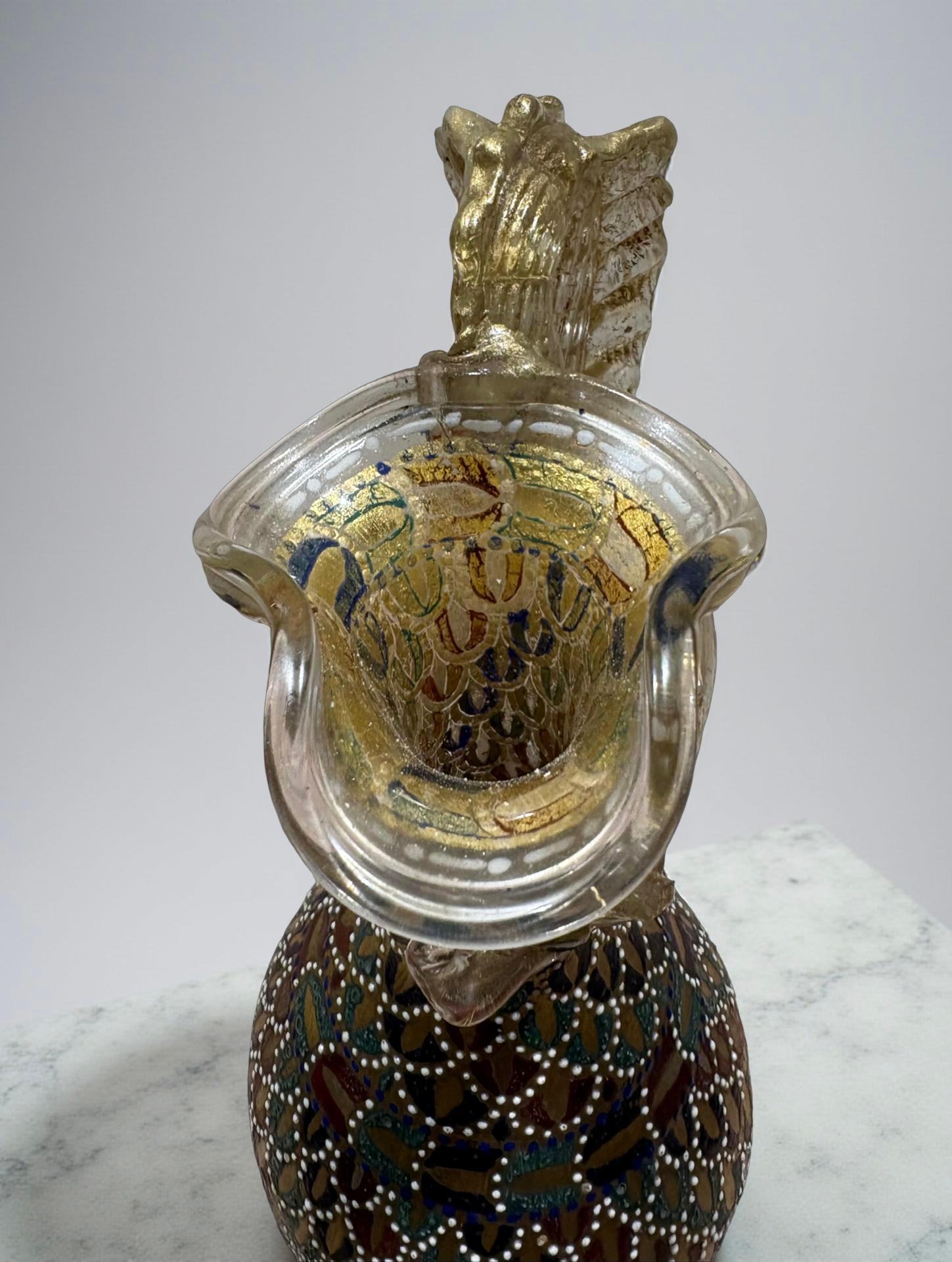 Antonio Salviati  Amphore en verre de Murano, or et émail 19e siècle Bon état - En vente à Pistoia, IT