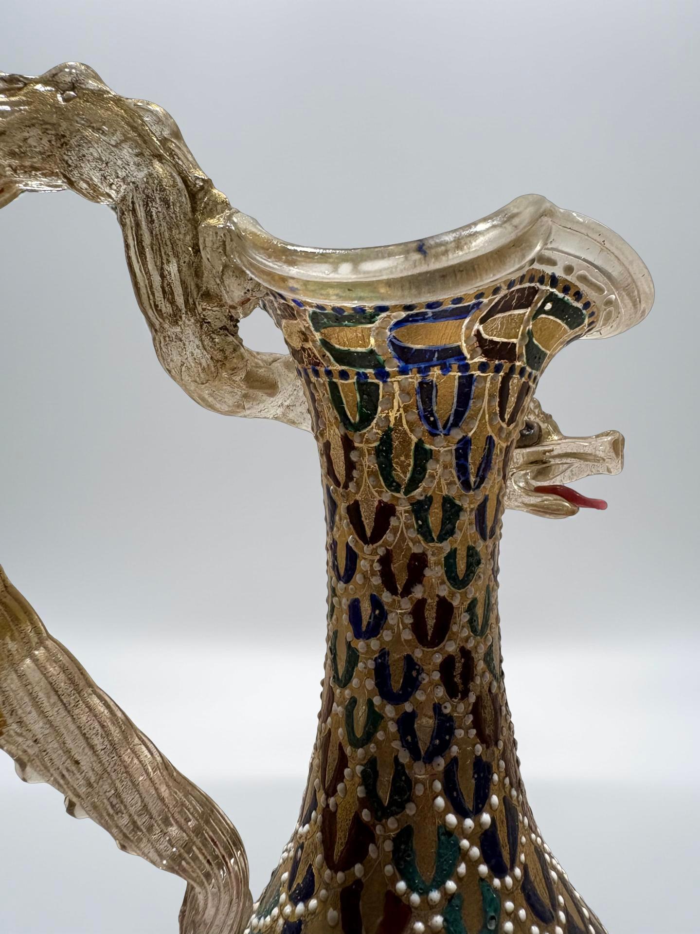 19th Century Antonio Salviati  Amphore en verre de Murano, or et émail 19e siècle en vente