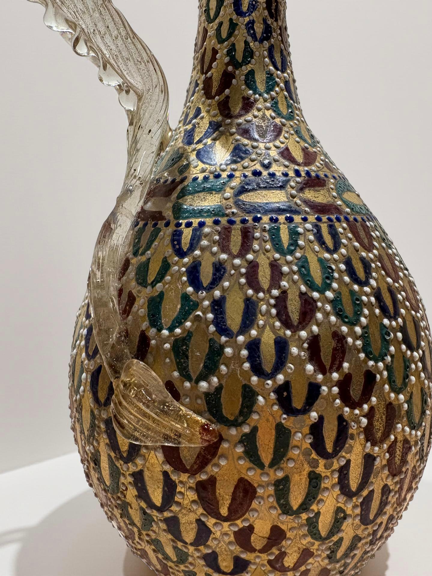 Antonio Salviati  Amphore en verre de Murano, or et émail 19e siècle en vente 1