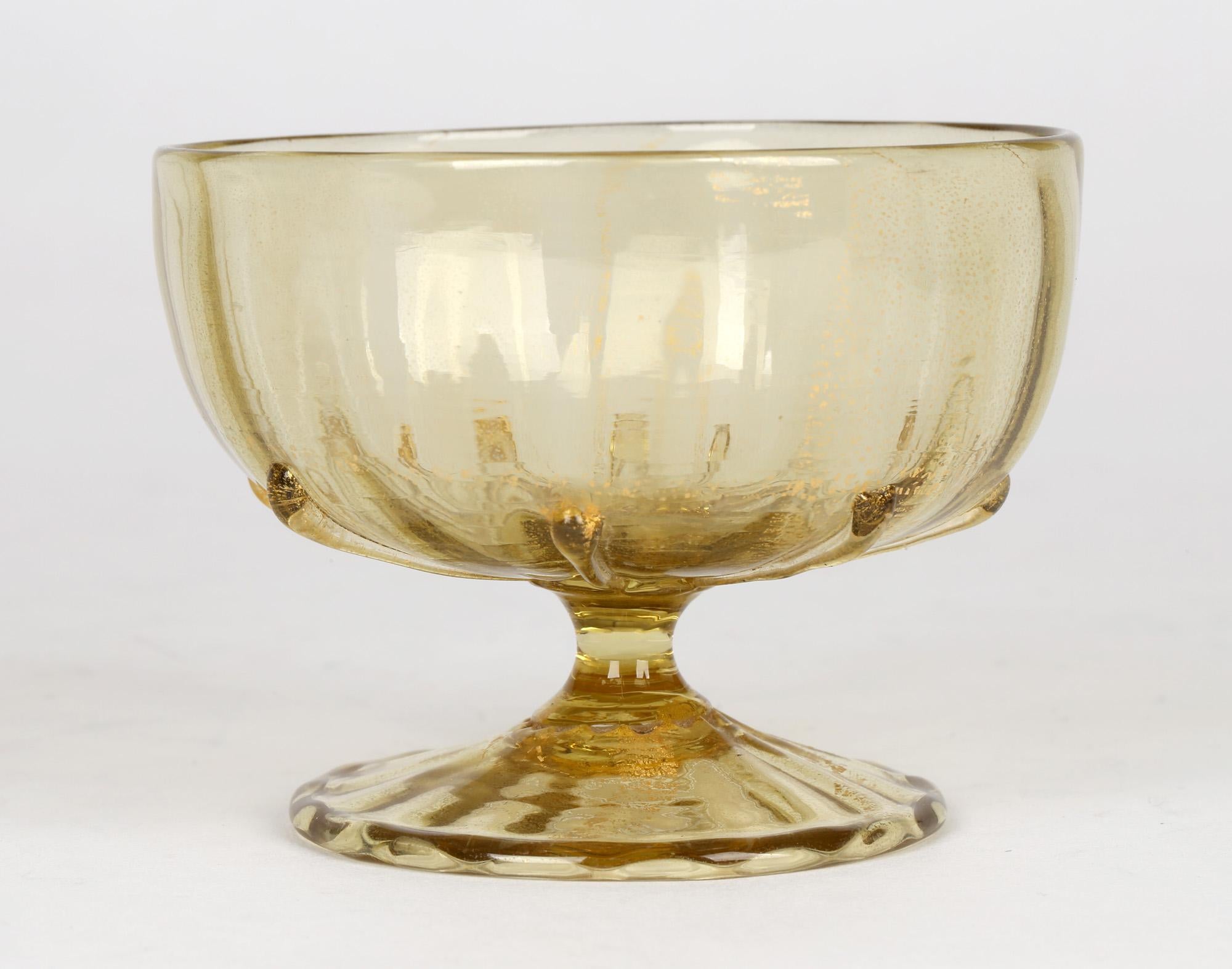 Antonio Salviati Pair Venetian Revival Art Glass Dessert Bowls and Stands For Sale 10