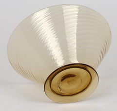 Antonio Salviati Venetian Revival Brown Spiral Twist Art Glass Dessert Bowl