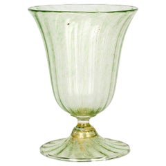 Antique Antonio Salviati Venetian Revival Green and Aventurine Sundae or Ice Cream Glass