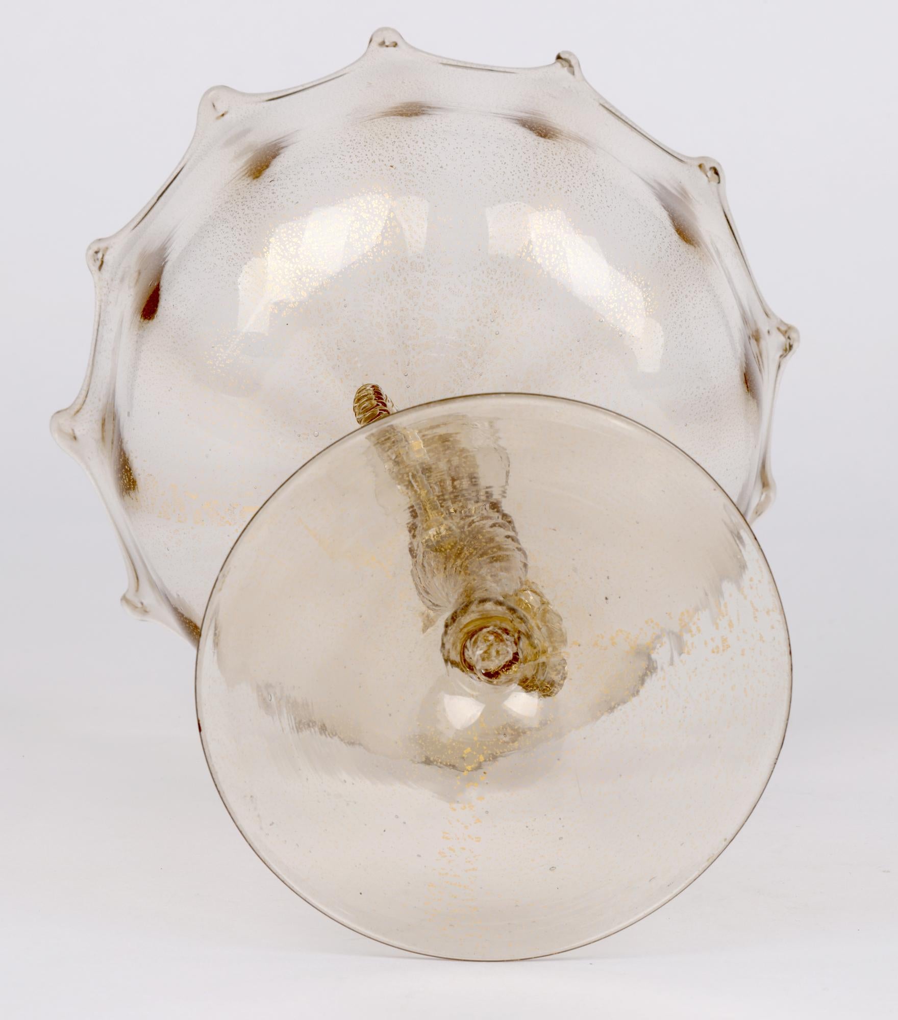 Antonio Salviati Venetian Revival Murano Glass Pedestal Bowl For Sale 2